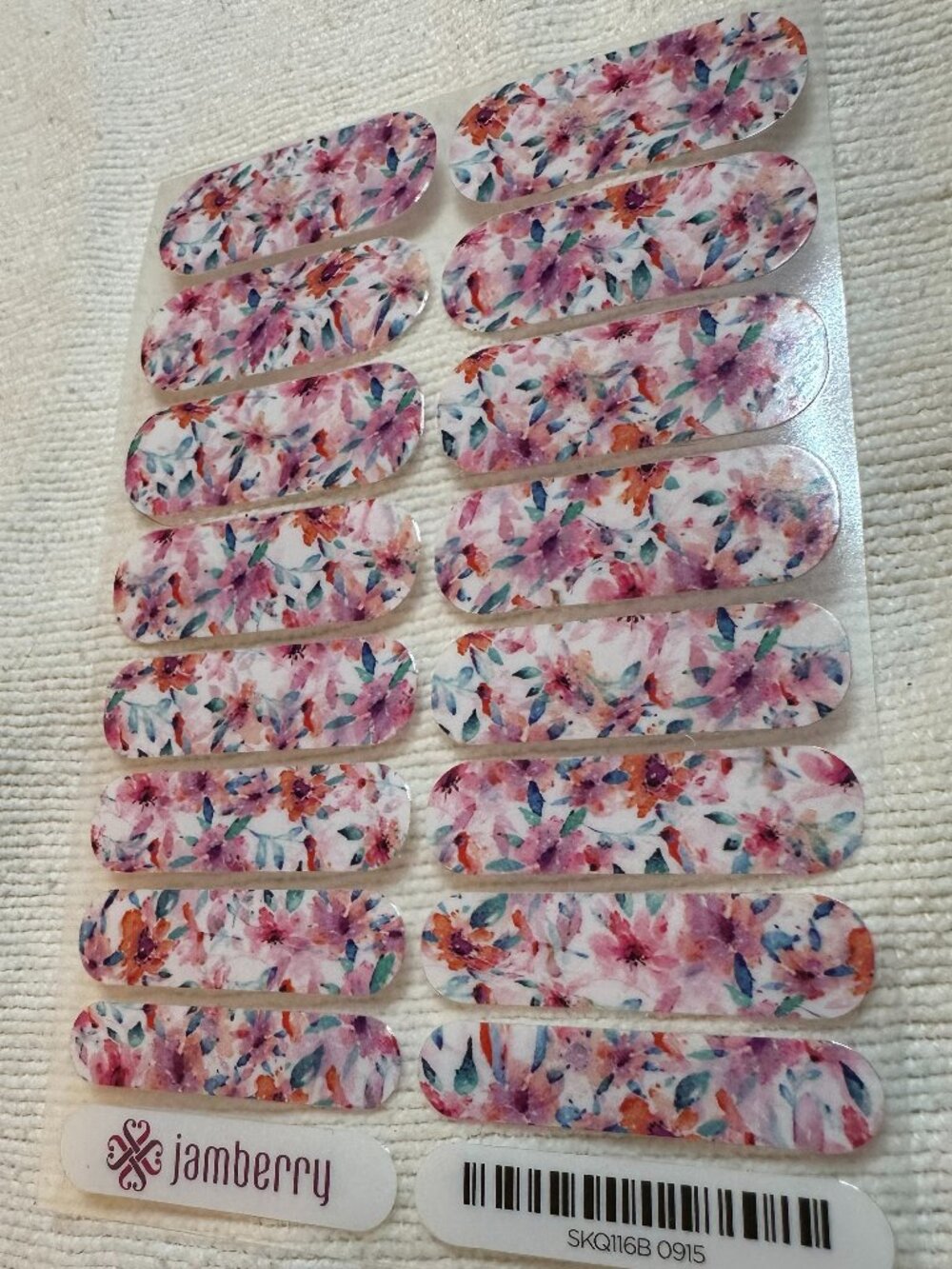 💅Hard to Find Jamberry Nail Wrap, Rare, Pink Floral, Classic, Art Deco💅